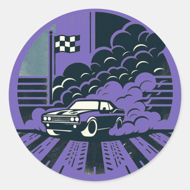 Autorauch Runder Aufkleber (Vorderseite)