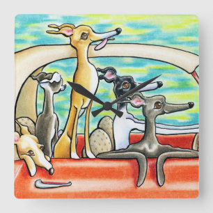 Autoreise durch Andie Quadratische Wanduhr