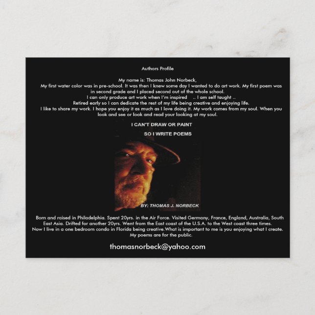 Autoren Profil Postkarte (Vorderseite)