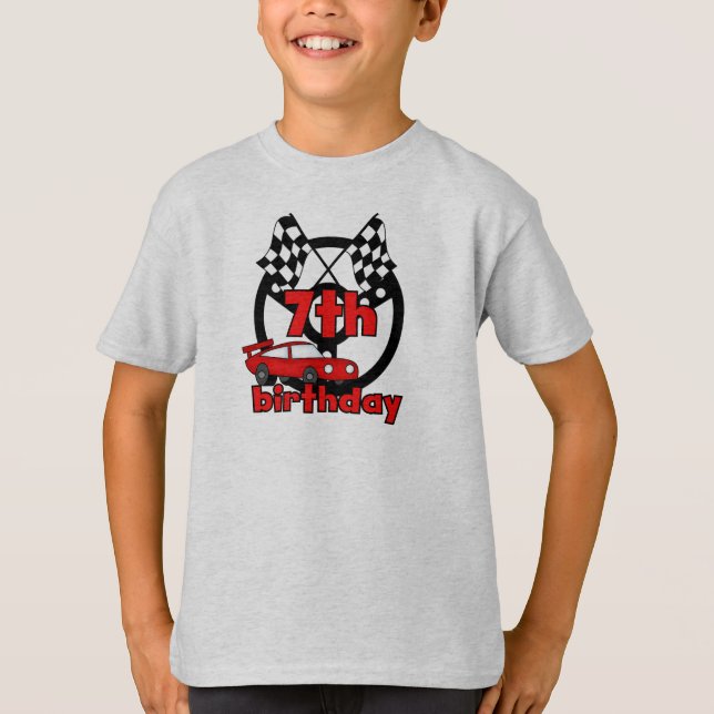 Autorennen-7. Geburtstag T-Shirt (Vorderseite)
