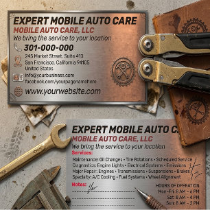 Autoreparatur & Auto Klimaanlage Spezialist Benutz Visitenkarte