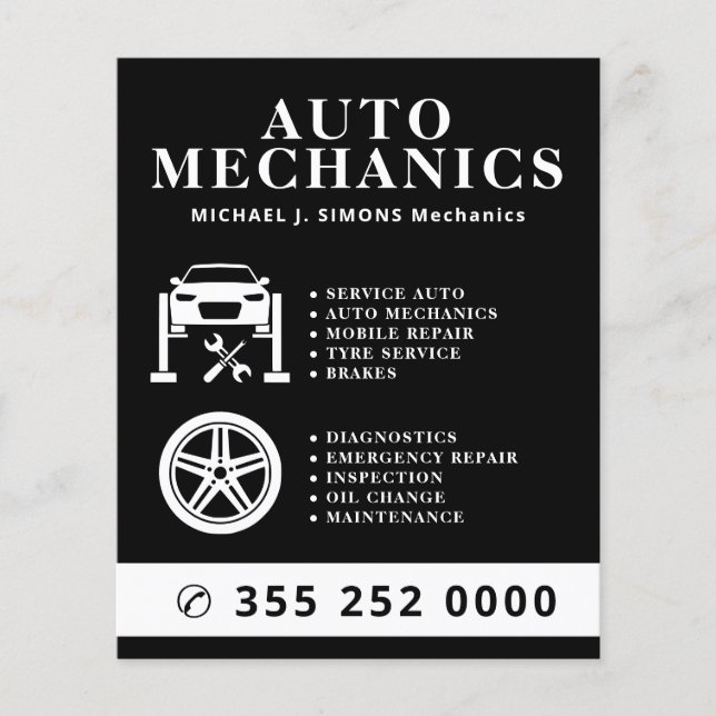 Autoreparatur-Profi-Mobiler Mechaniker-Service Flyer (Vorne)