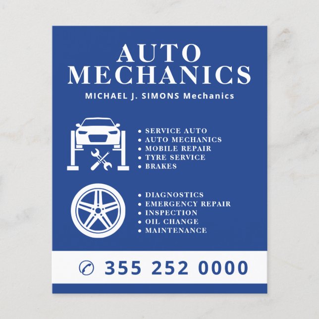 Autoreparatur-Profi-Mobiler Mechaniker-Service Flyer (Vorne)