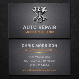 Autoreparaturmechaniker Metallic Visitenkarte