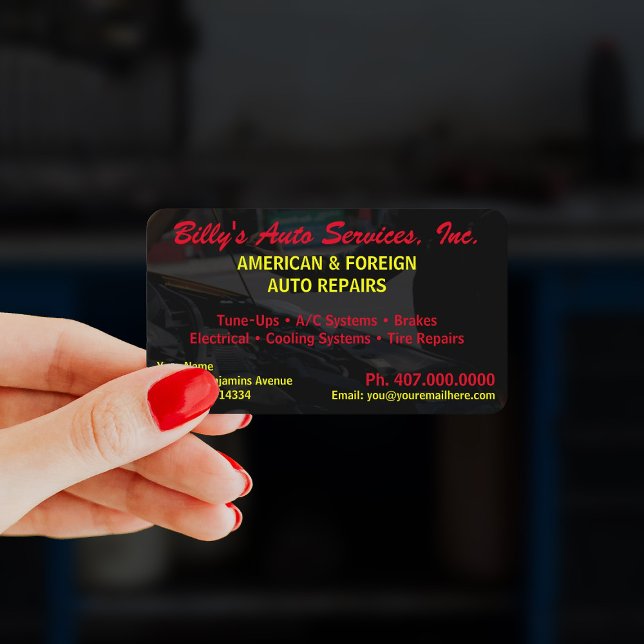 Autoreparaturmechanismus 2-seitige Vorlage Bu Visitenkarte (achieve higher visibility with these mechanic auto repair business cards.)