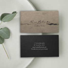 AutorIn Editor Schwarzer Dip Pen Brown Paper Visitenkarte