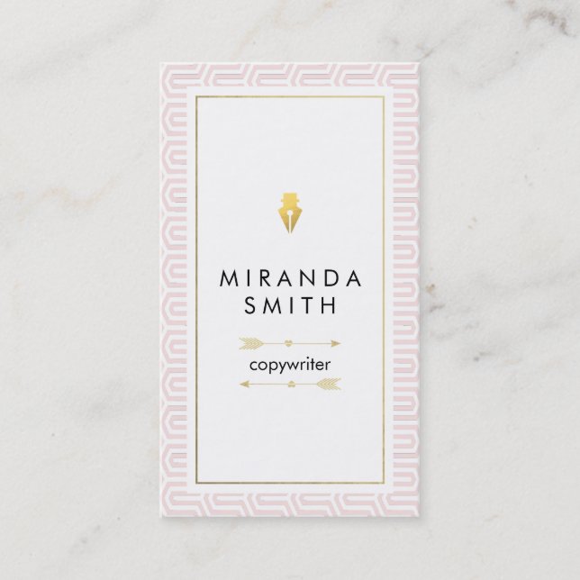 Autorn-Verfasser-Visitenkarte - Chic geometrisch Visitenkarte (Vorderseite)