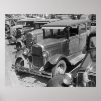 Autos an der Main Street, 1941. Vintages Foto