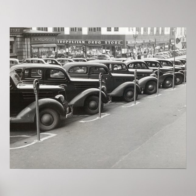 Autos in Omaha, 1938. Vintages Foto Poster (Vorne)