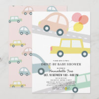 Autos mit Balloons Pink Girl Drive-by Baby Dusche