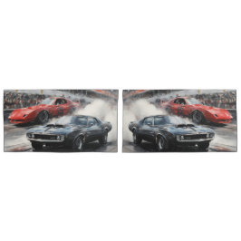 Autos mit rotem und schwarzem Muskel Kissenbezug