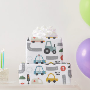 Autos Muster Kinder Geschenkpapier