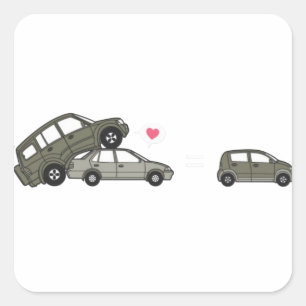 Autos Nächste Generation Quadratischer Aufkleber