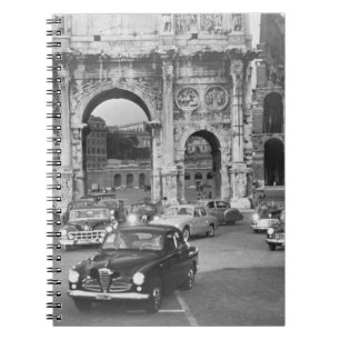 Autos und antike Denkmäler Rom Italyvintage, ital Notizblock