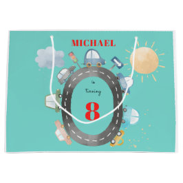 Autos und Fahrzeuge auf der Straße Junge Geburtsta Große Geschenktüte