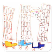 Autos und Gebäude-Aufkleber