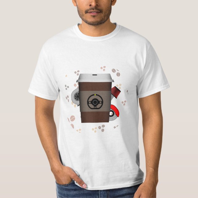 Autos und Kaffee T-Shirt (Vorderseite)
