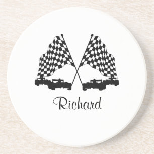 Autos und Schachbretts - Rennen Getränkeuntersetzer