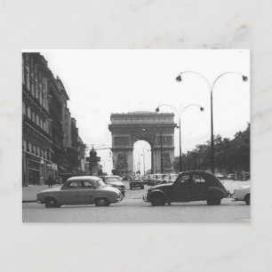 Autos und Vintage Schwarz-Weiß-Postkarte Postkarte