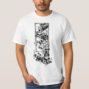 Autoschau Kunstillustration von Menschen aus den 1 T-Shirt
