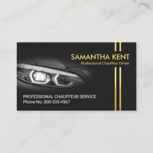 Autoscheinwerfer Gold Chauffeur Linien Visitenkarte