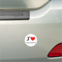 Autoschmuckmagnet Ich liebe (Ihr Text hier)