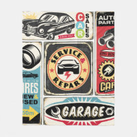 Autoservice und Reparatur der Retroschilder Sammlu