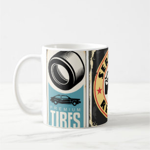 Autoservice und Reparatur der Retroschilder Sammlu Kaffeetasse