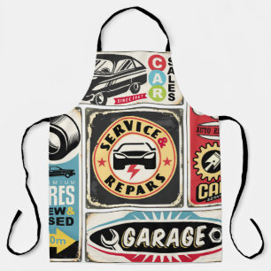 Autoservice und Reparatur der Retroschilder Sammlu Schürze