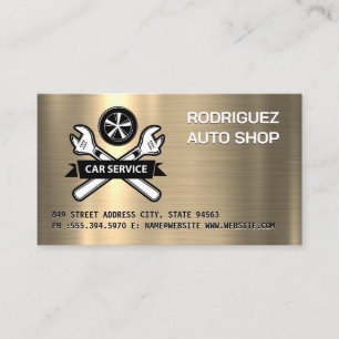 Autoservice   Wrenches Wheel Logo Visitenkarte