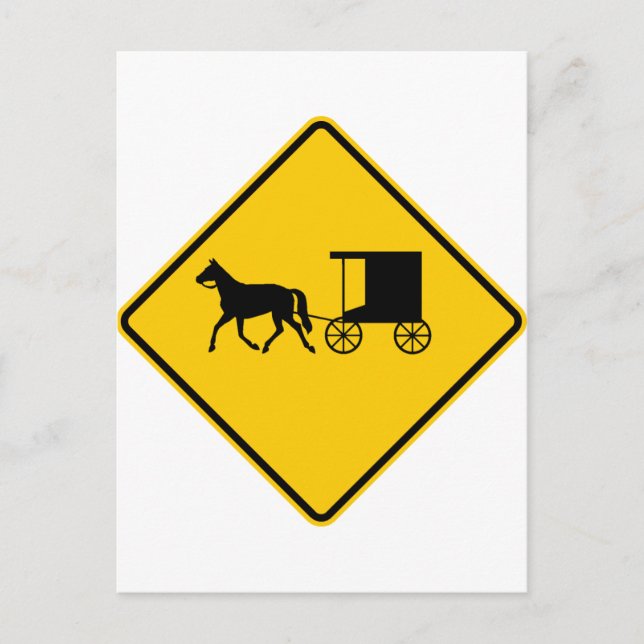 Autostraßzeichen mit gezeichnet Verkehrszeichen Postkarte (Vorderseite)