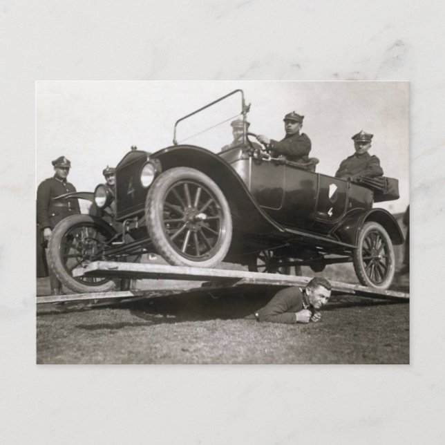 Autostunt Postkarte (Vorderseite)