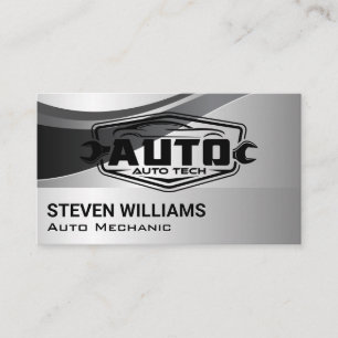 Autoteile Kfz-Reparaturdienste Metallic Silber Visitenkarte