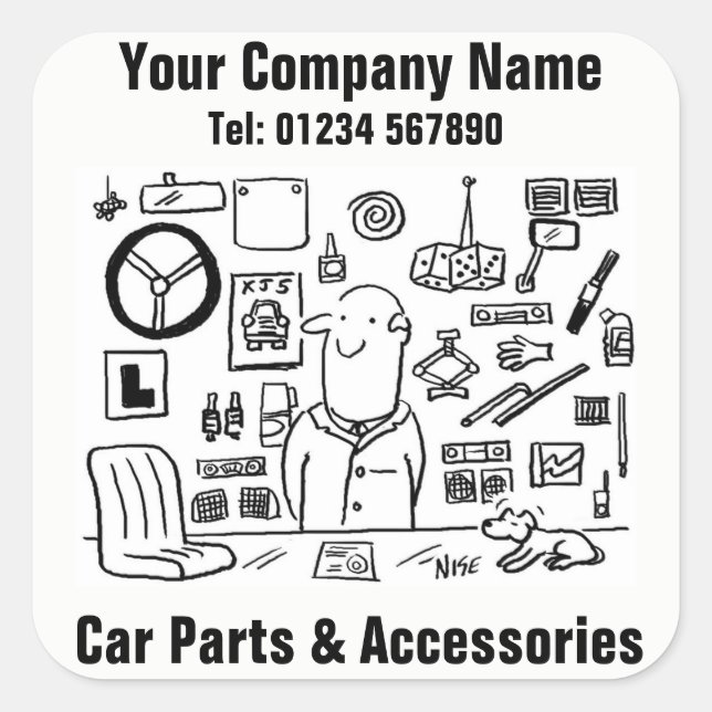 Autoteile und Zubehör Firmenaufkleber Quadratischer Aufkleber (Vorderseite)