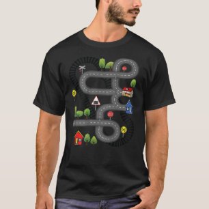Autoverkehr Track Toy Spielzeug Spielzeug Zurück  T-Shirt
