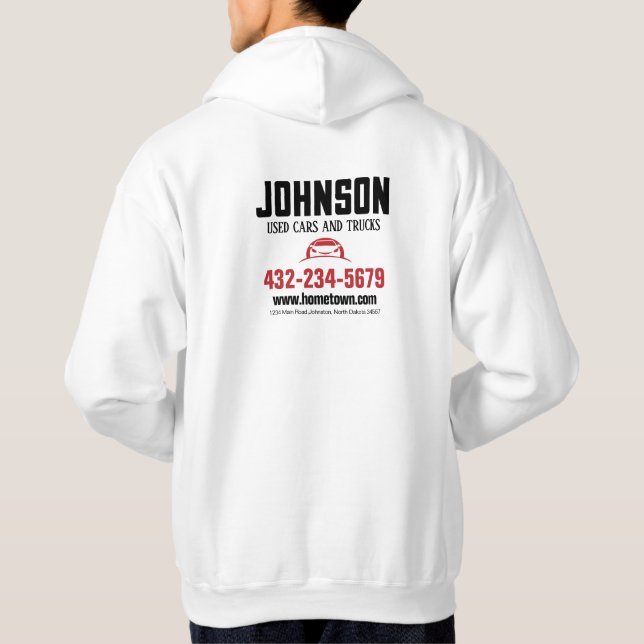Autoverleih oder Gebrauchtwagenlohn Hoodie (Rückseite)
