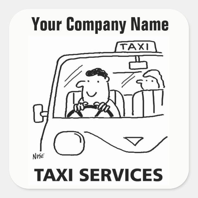 Autovermietung & Taxi Services Cartoon Stickers (Vorderseite)