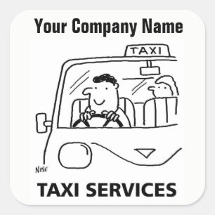 Autovermietung & Taxi Services Cartoon Stickers
