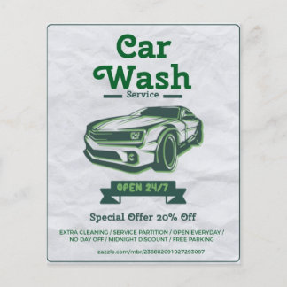 Autowaschangebot 24/7 flyer