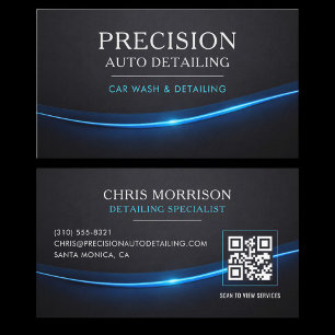 Autowäsche & Auto-Detailing QR-Code Visitenkarte
