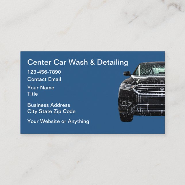 Autowäsche Auto-Detailing Visitenkarte (Vorderseite)