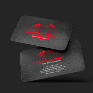 Autowäsche & Service Auto-Detailing Wasser Tropfen Visitenkarte
