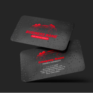 Autowäsche & Service Auto-Detailing Wasser Tropfen Visitenkarte