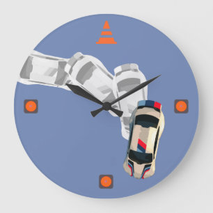 AUTOX-weiß Große Wanduhr