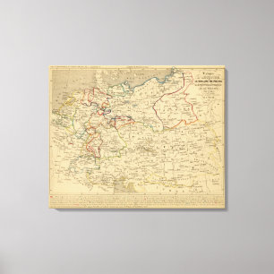 Autriche, Prusse, Confed Germanique, Pologne Leinwanddruck