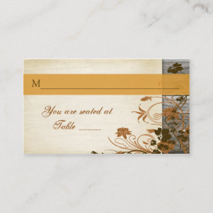 Autum Blume, IMITATE Wood Wedding Platzkarte