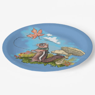Autum Chipmunk Pappteller
