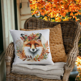Autume Fall Themed Woodland Niedlich Fox Blume Wra Kissen