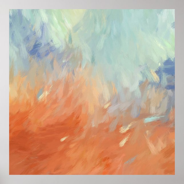 Autumn Abstract Brushstrokes Poster (Vorne)