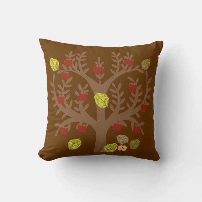 Autumn Apple Tree Pillow Kissen (Vorderseite)